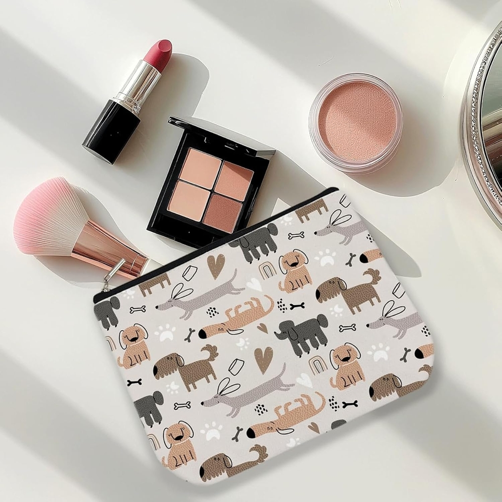 Makeup Pouch With A Dog Patterned - Picture 3 of 3